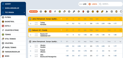 Sportga garovlar va o‘yinlar ro‘yxati